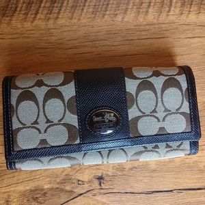 Coach legacy signature checkbook wallet